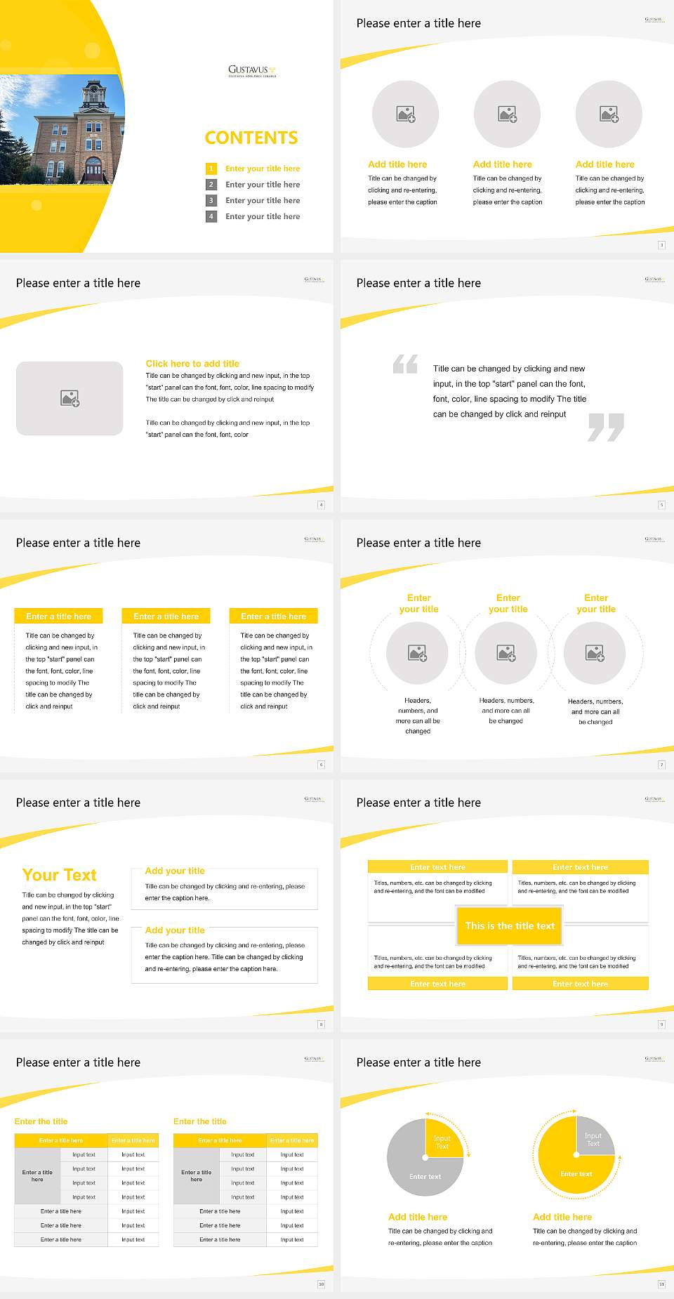 Gustavus Adolphus College Course/Courseware Creation PPT Template4:3 ratio PPT effect preview image2