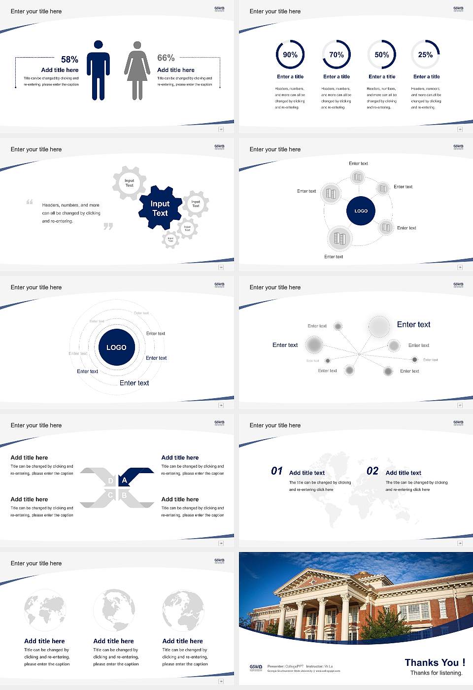 Georgia Southwestern State University Course/Courseware Creation PPT Template16:9 ratio PPT effect preview image4