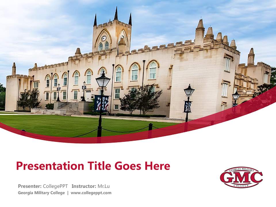 Georgia Military College Course/Courseware Creation PPT Template4:3 ratio PPT effect preview image5