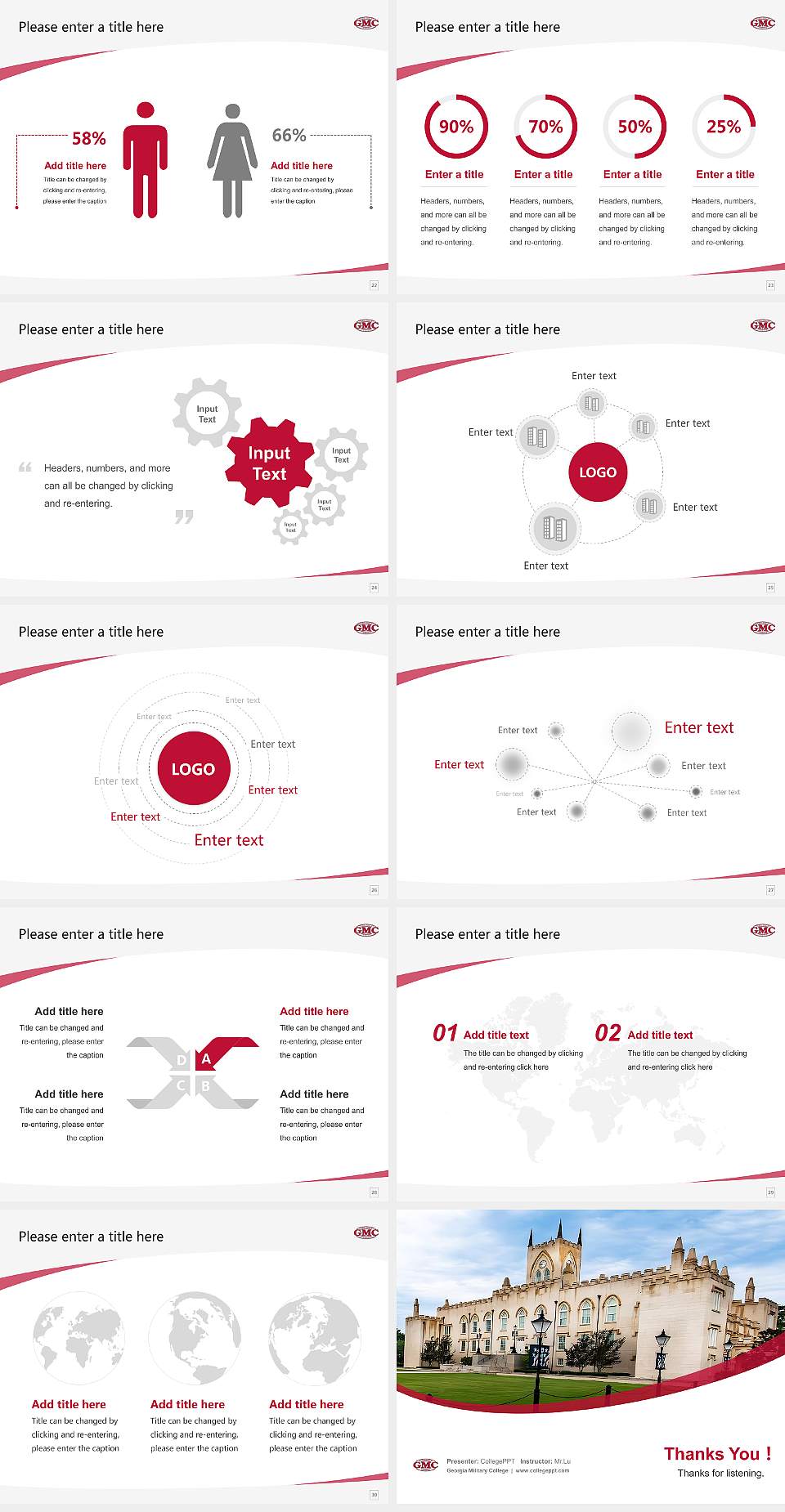 Georgia Military College Course/Courseware Creation PPT Template4:3 ratio PPT effect preview image4