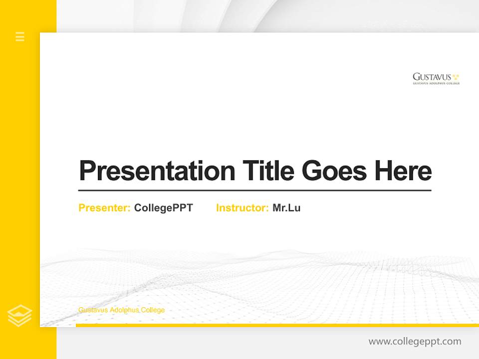 Gustavus Adolphus College Thesis Proposal/Graduation Defense PPT Template4:3 ratio PPT effect preview image5