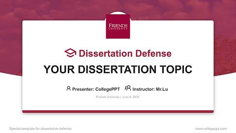 Friends University Graduation Thesis Defense PPT Template