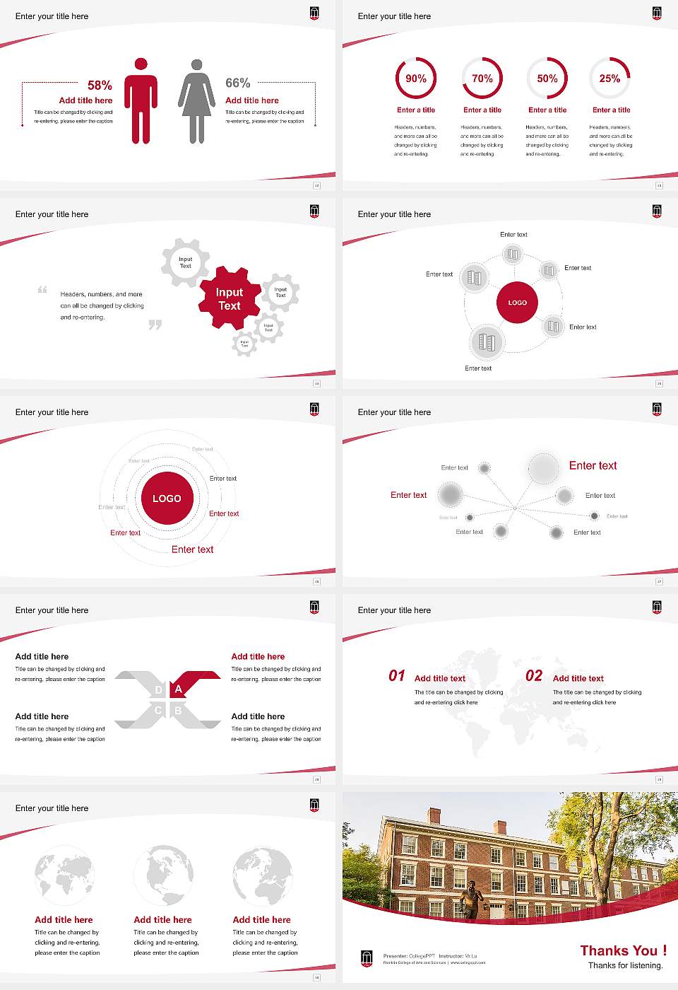Franklin College of Arts and Sciences Course/Courseware Creation PPT Template16:9 ratio PPT effect preview image4