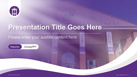 Furman University Lecture Sharing and Networking Event PPT Template