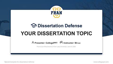 Franciscan Missionaries of Our Lady University Graduation Thesis Defense PPT Template