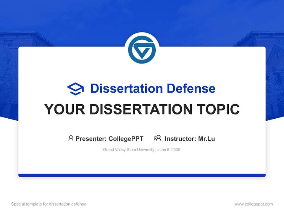 Grand Valley State University Graduation Thesis Defense PPT Template4:3 ratio PPT effect preview image7