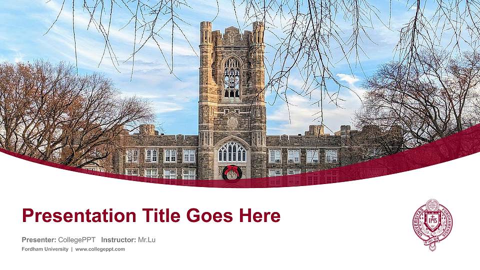 Fordham University Course/Courseware Creation PPT Template16:9 ratio PPT effect preview image