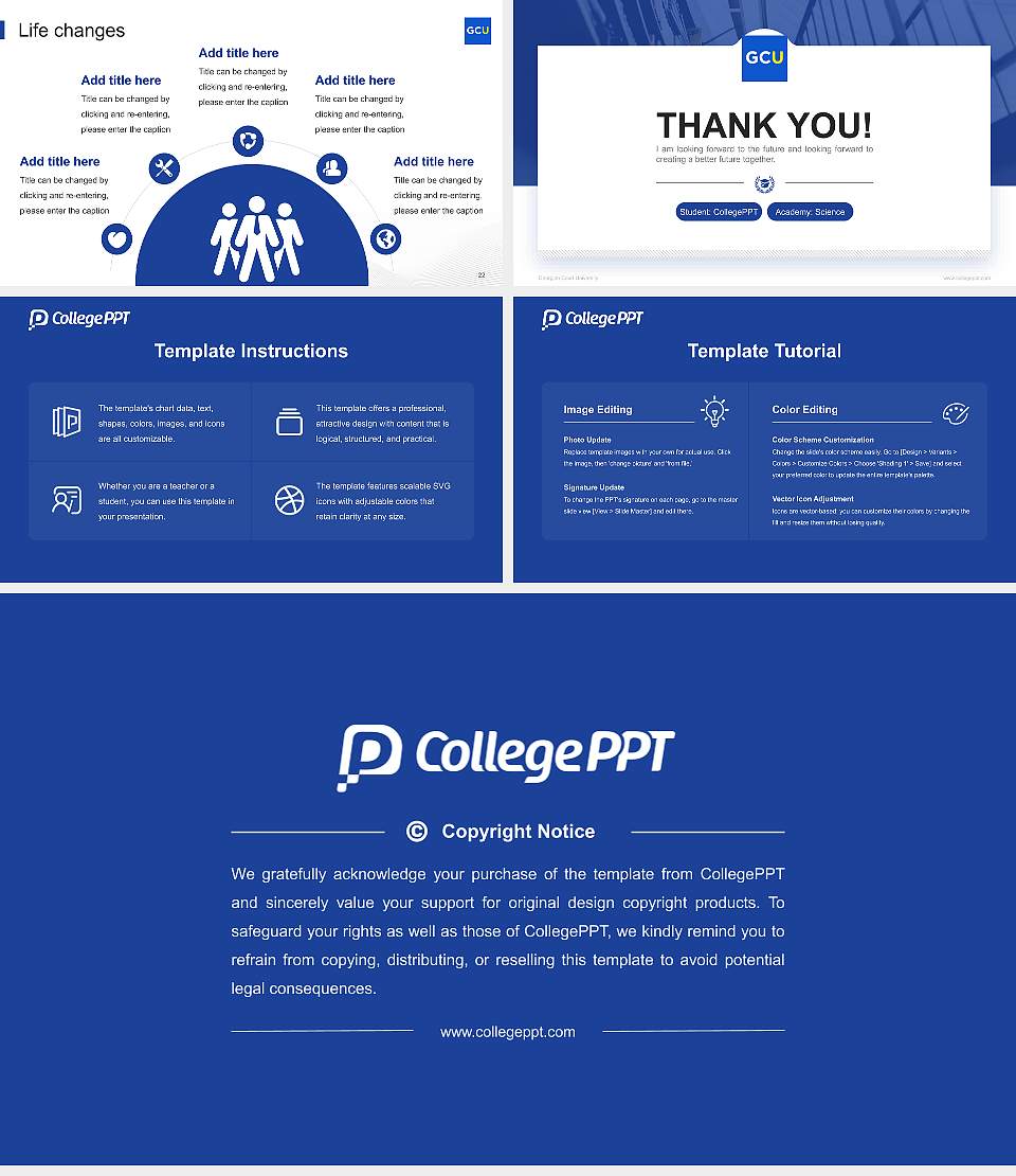 Georgian Court University National Scholarship Defense PPT Template16:9 ratio PPT effect preview image4