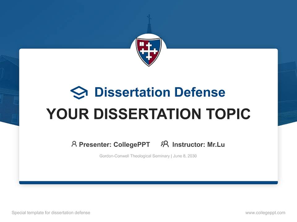 Gordon-Conwell Theological Seminary Graduation Thesis Defense PPT Template4:3 ratio PPT effect preview image7