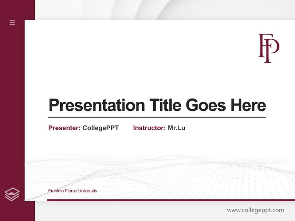 Franklin Pierce University Thesis Proposal/Graduation Defense PPT Template4:3 ratio PPT effect preview image5