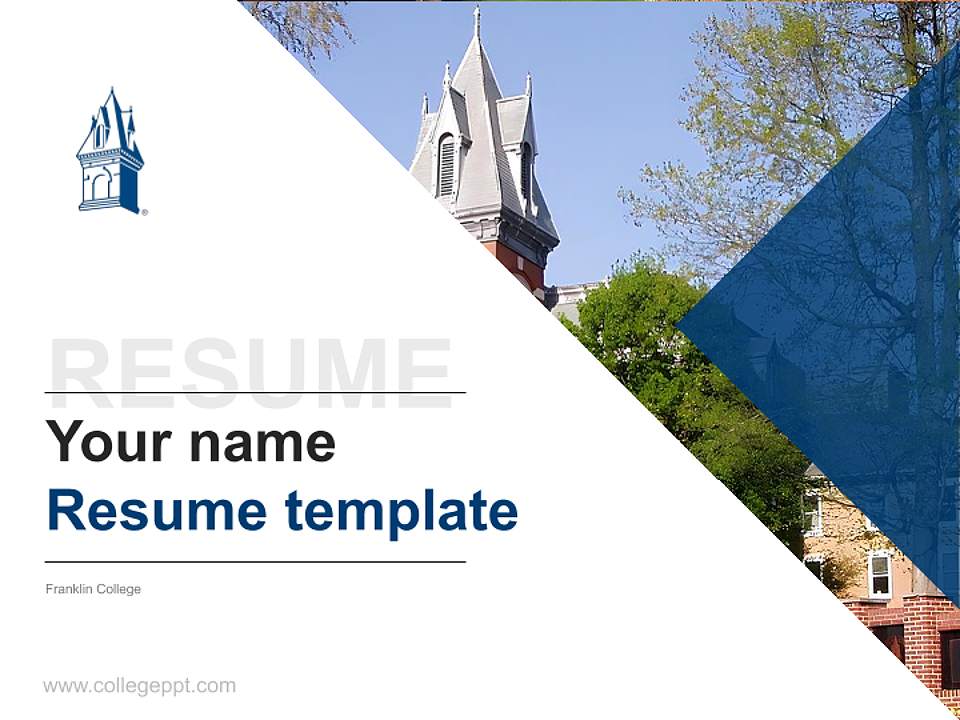 Franklin College Resume PPT Template4:3 ratio PPT effect preview image5