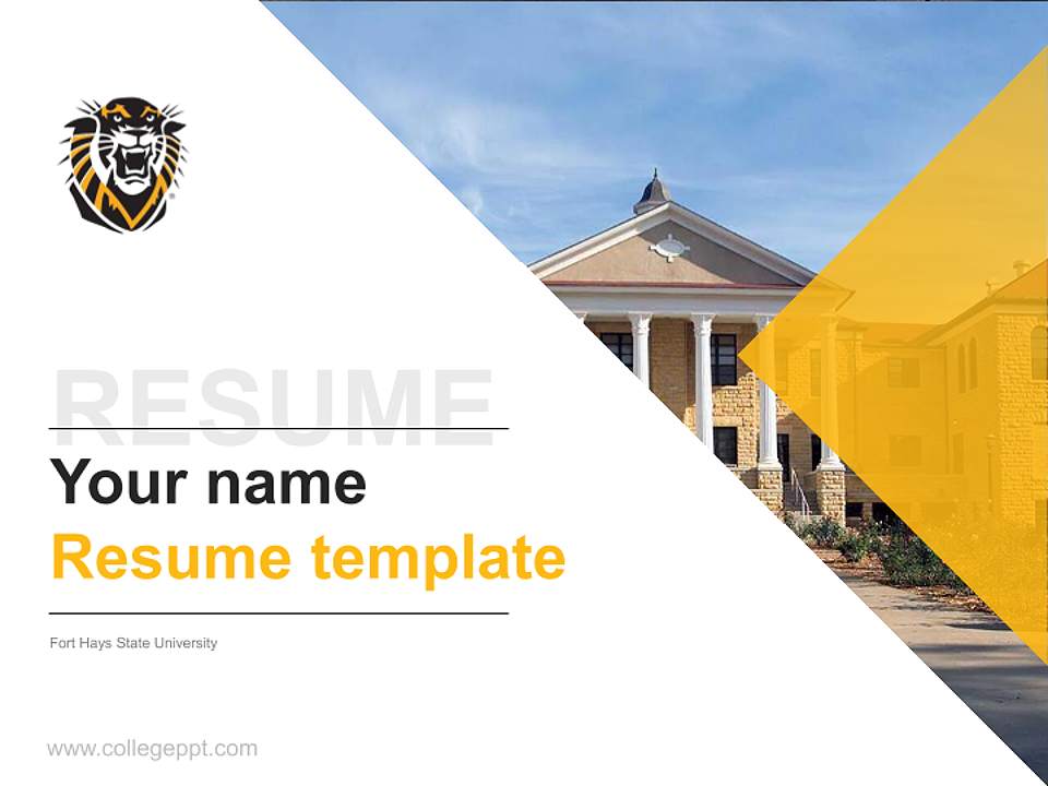 Fort Hays State University Resume PPT Template4:3 ratio PPT effect preview image5