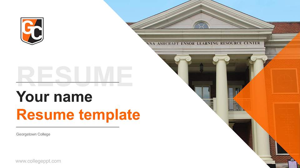 Georgetown College Resume PPT Template16:9 ratio PPT effect preview image
