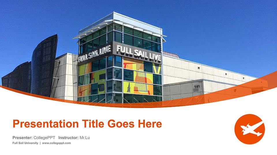 Full Sail University Course/Courseware Creation PPT Template16:9 ratio PPT effect preview image