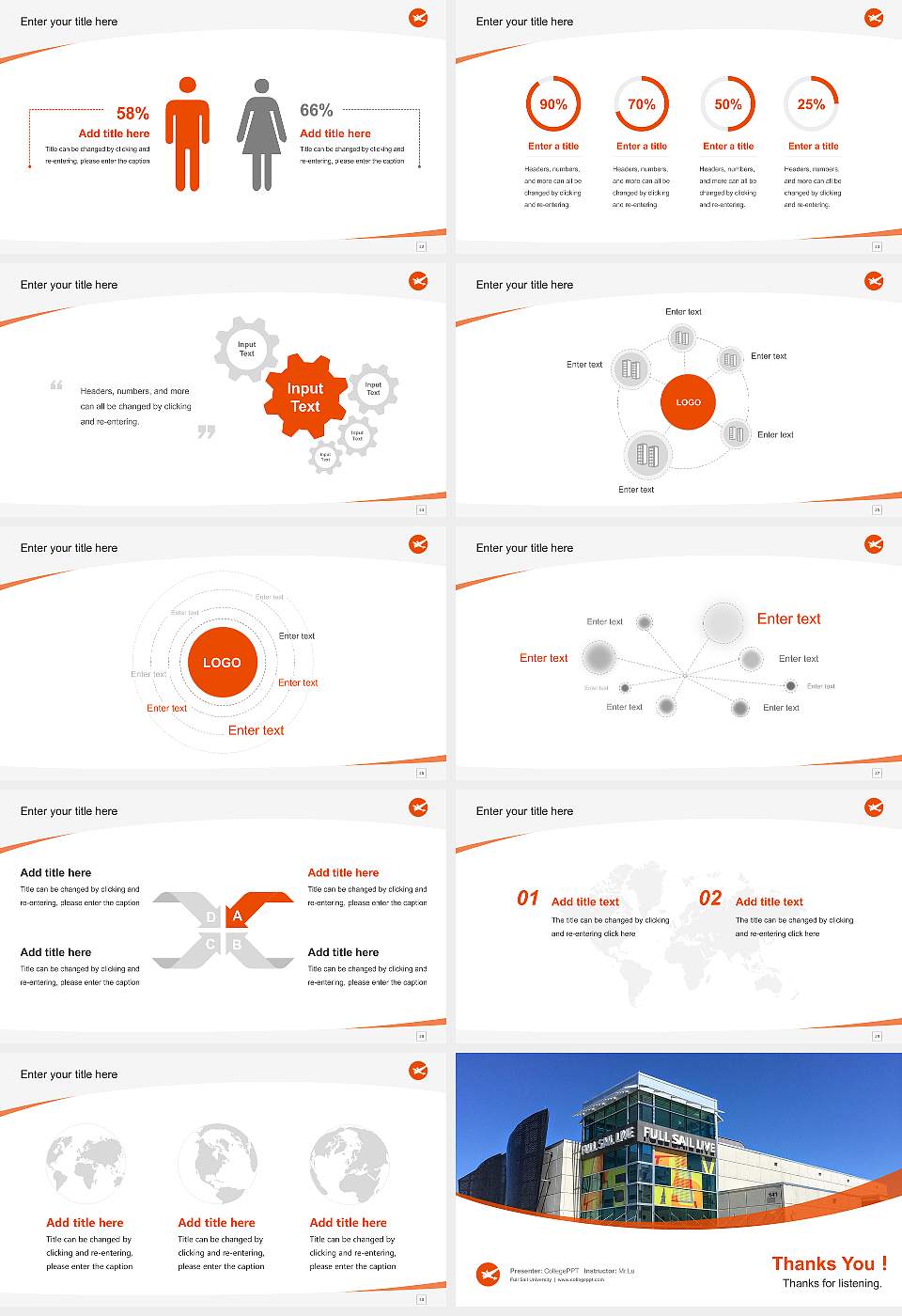 Full Sail University Course/Courseware Creation PPT Template16:9 ratio PPT effect preview image4