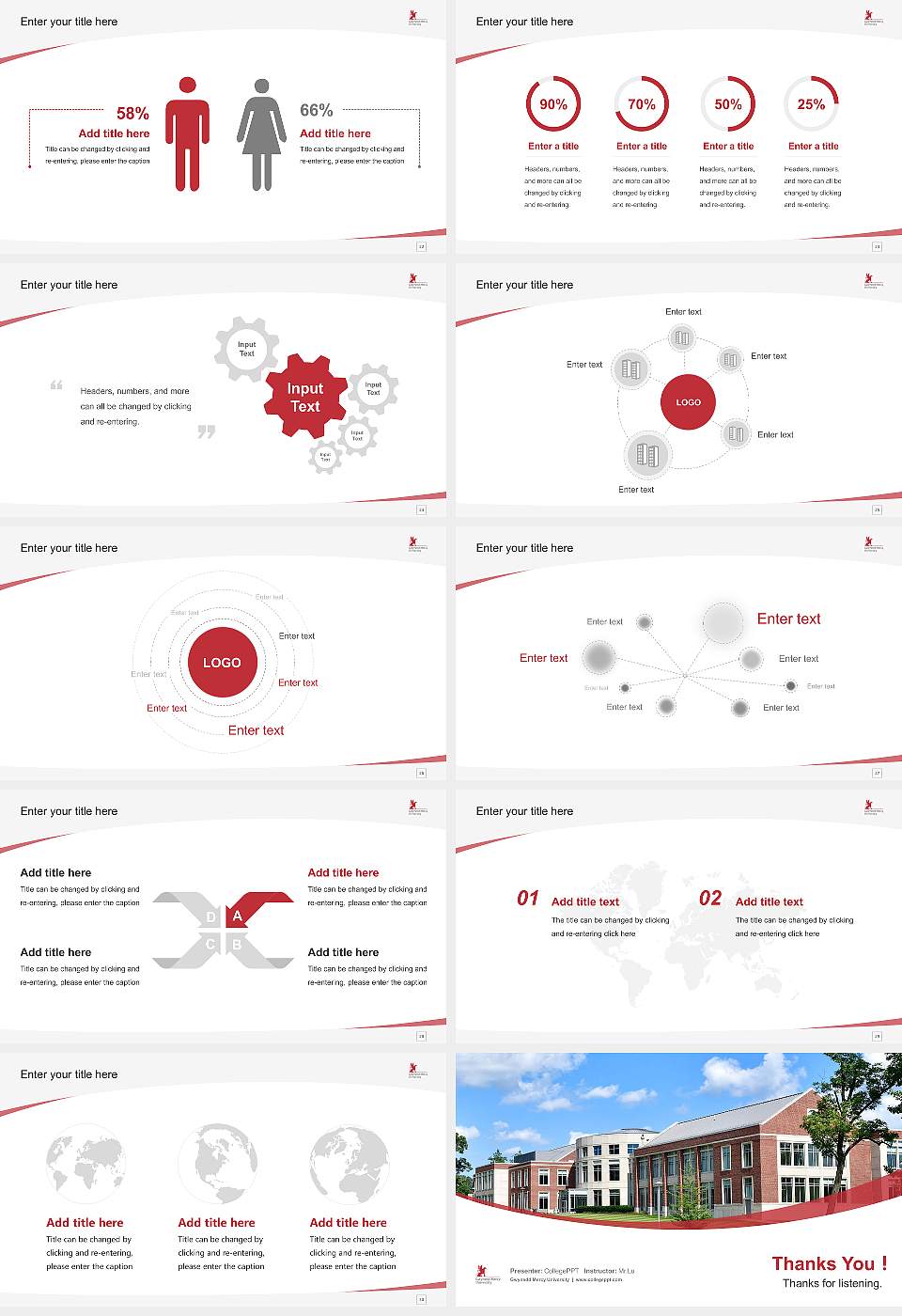 Gwynedd Mercy University Course/Courseware Creation PPT Template16:9 ratio PPT effect preview image4