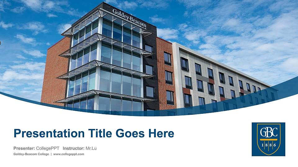Goldey-Beacom College Course/Courseware Creation PPT Template16:9 ratio PPT effect preview image