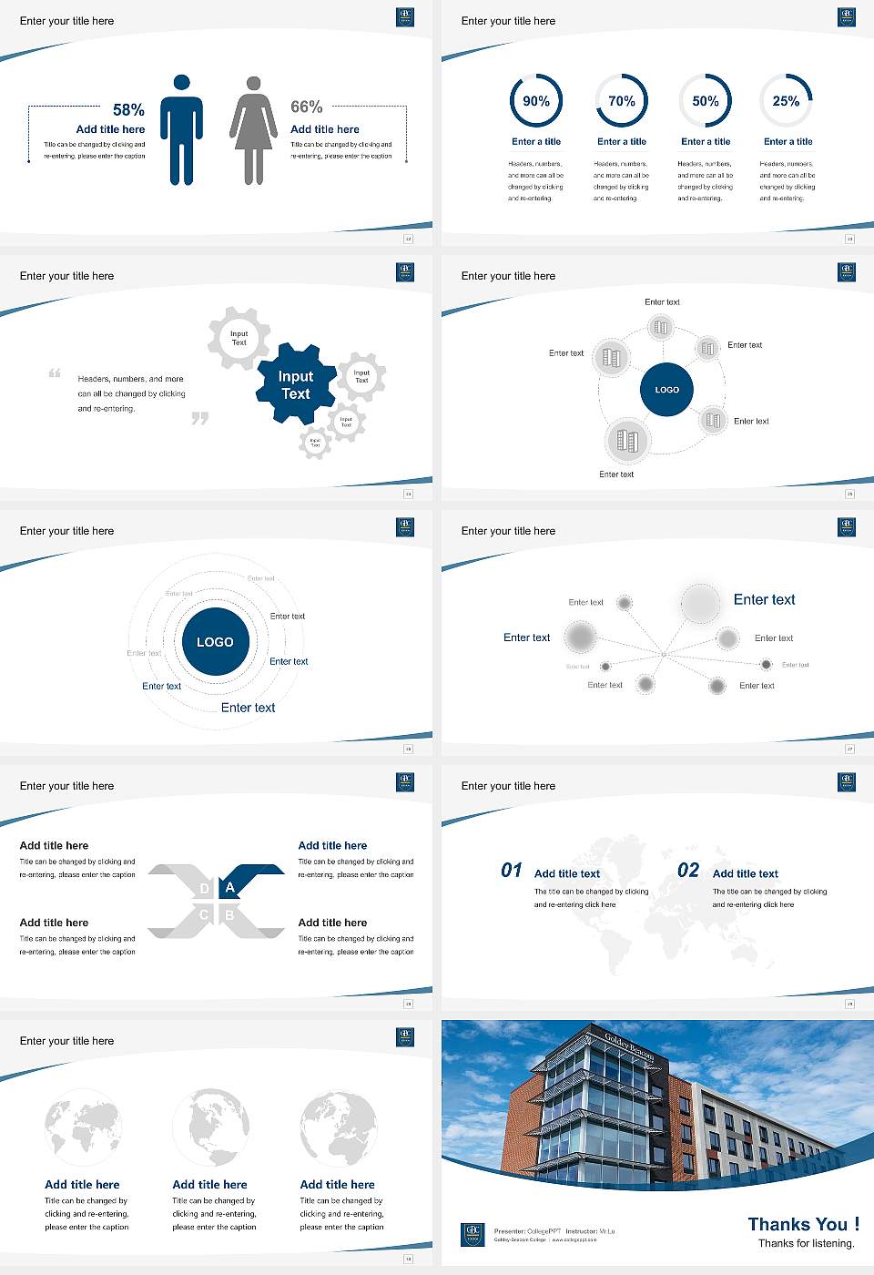 Goldey-Beacom College Course/Courseware Creation PPT Template16:9 ratio PPT effect preview image4