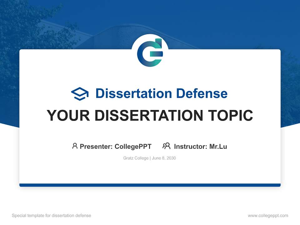 Gratz College Graduation Thesis Defense PPT Template4:3 ratio PPT effect preview image7