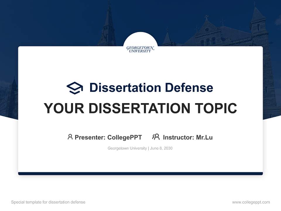 Georgetown University Graduation Thesis Defense PPT Template4:3 ratio PPT effect preview image7