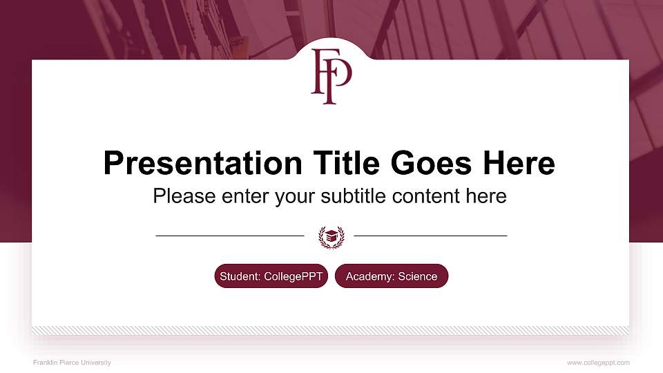 Franklin Pierce University National Scholarship Defense PPT Template16:9 ratio PPT effect preview image