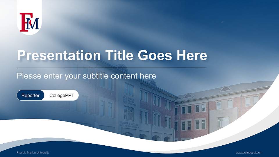 Francis Marion University Lecture Sharing and Networking Event PPT Template16:9 ratio PPT effect preview image