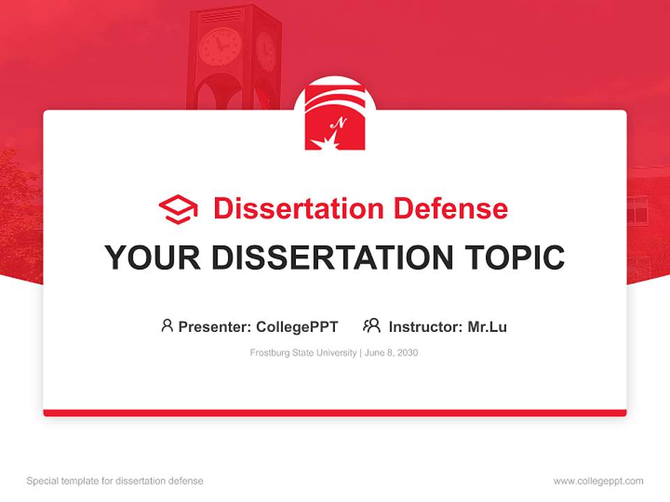 Frostburg State University Graduation Thesis Defense PPT Template4:3 ratio PPT effect preview image7