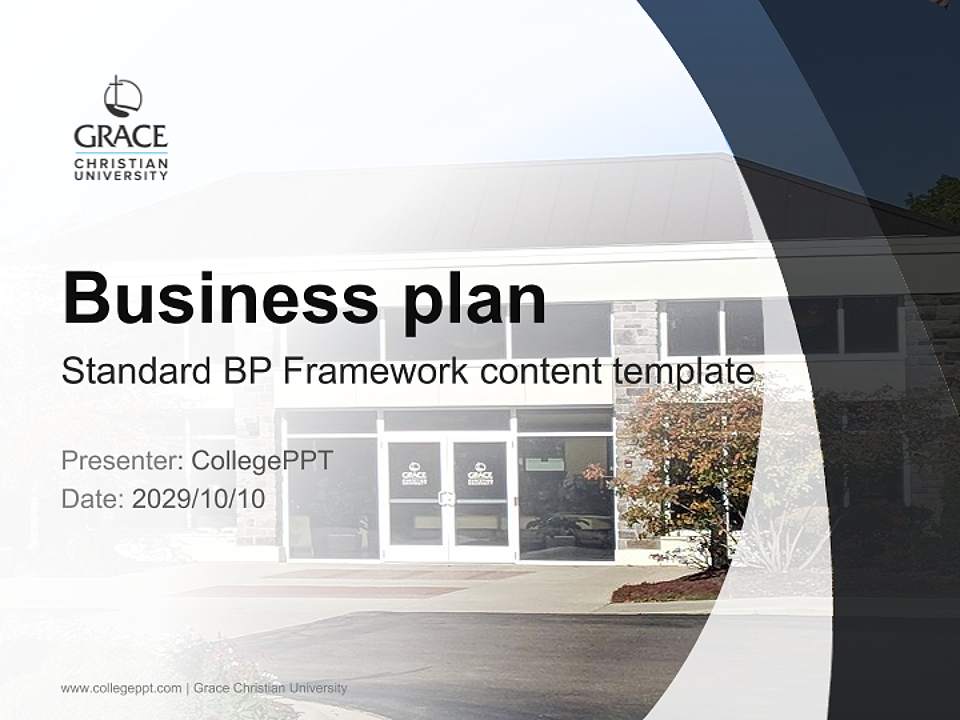 Grace Christian University Competition/Entrepreneurship Contest PPT Template4:3 ratio PPT effect preview image9