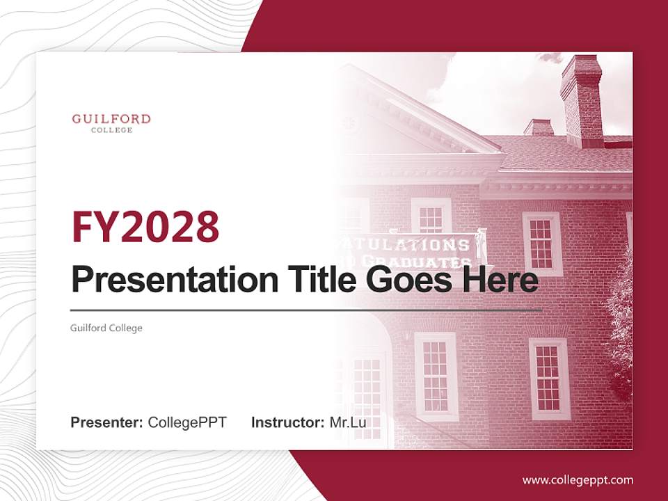 Guilford College Academic Presentation/Research Findings Report PPT Template4:3 ratio PPT effect preview image5