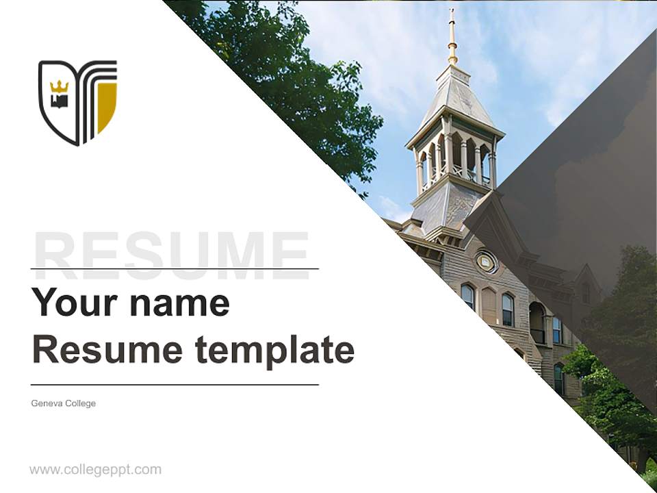 Geneva College Resume PPT Template4:3 ratio PPT effect preview image5