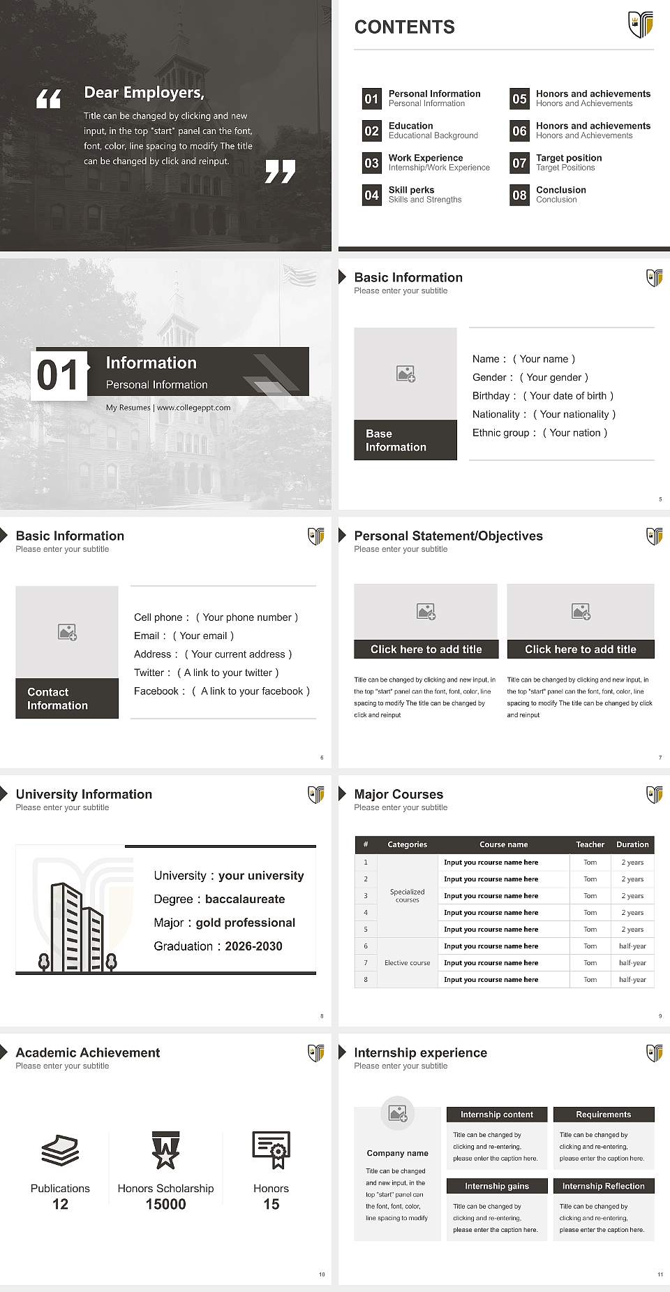Geneva College Resume PPT Template4:3 ratio PPT effect preview image2