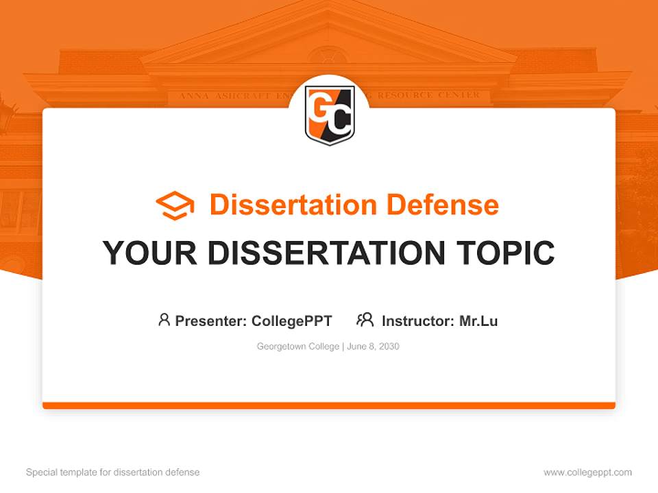 Georgetown College Graduation Thesis Defense PPT Template4:3 ratio PPT effect preview image7