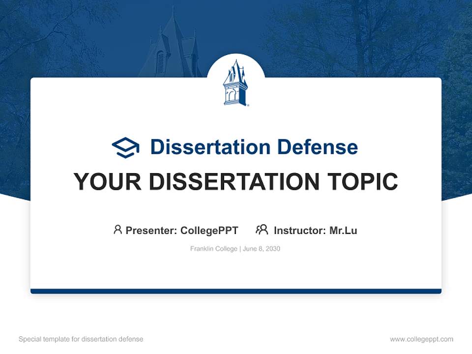 Franklin College Graduation Thesis Defense PPT Template4:3 ratio PPT effect preview image7