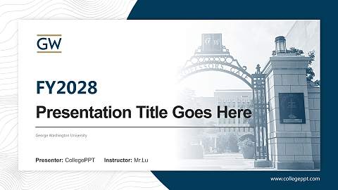 George Washington University Academic Presentation/Research Findings Report PPT Template
