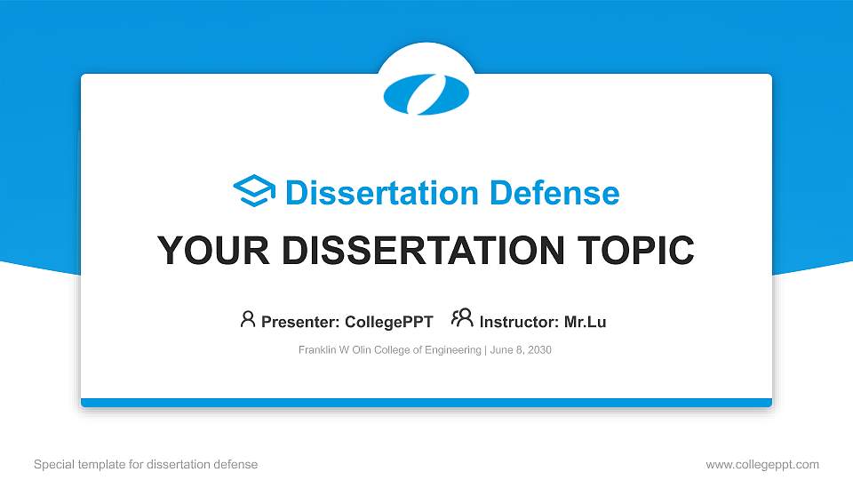 Franklin W Olin College of Engineering Graduation Thesis Defense PPT Template16:9 ratio PPT effect preview image1