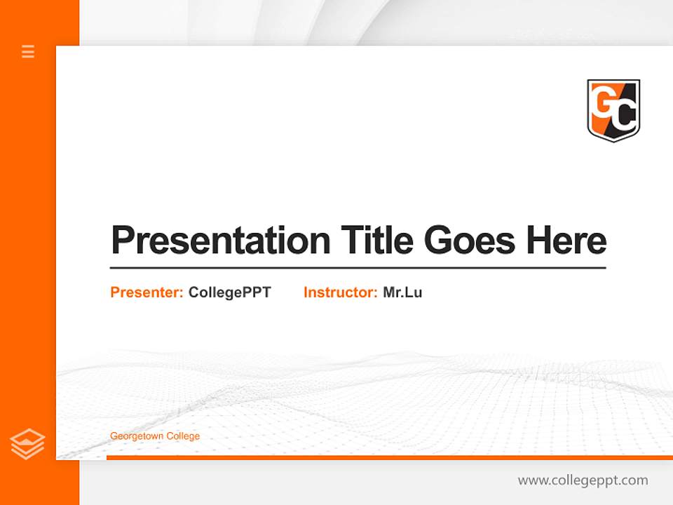 Georgetown College Thesis Proposal/Graduation Defense PPT Template4:3 ratio PPT effect preview image5