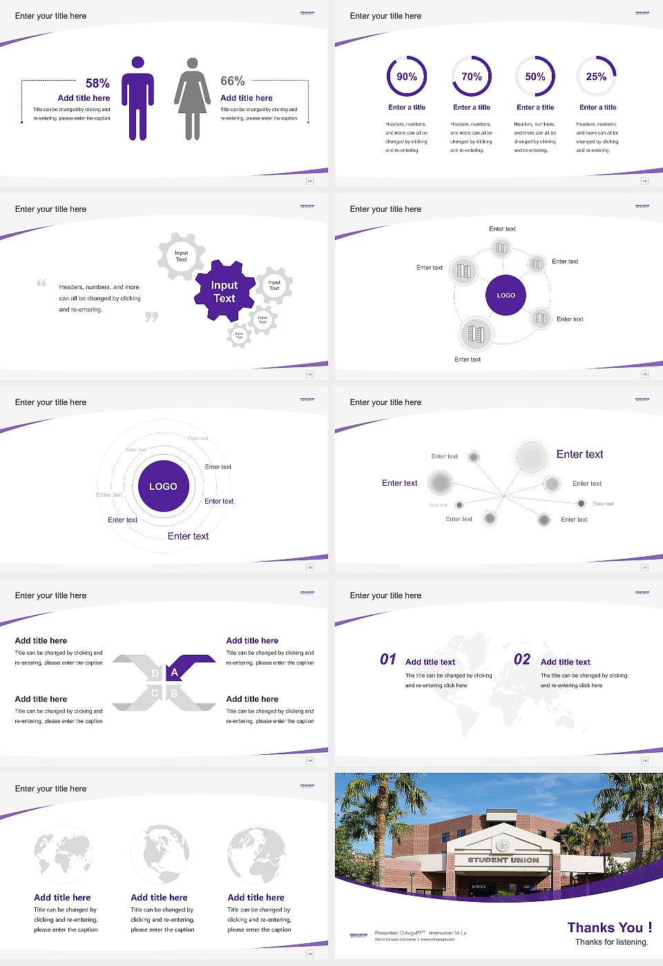 Grand Canyon University Course/Courseware Creation PPT Template16:9 ratio PPT effect preview image4