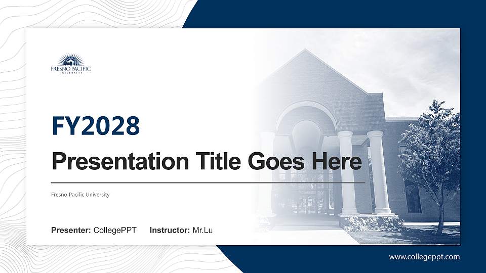 Fresno Pacific University Academic Presentation/Research Findings Report PPT Template16:9 ratio PPT effect preview image