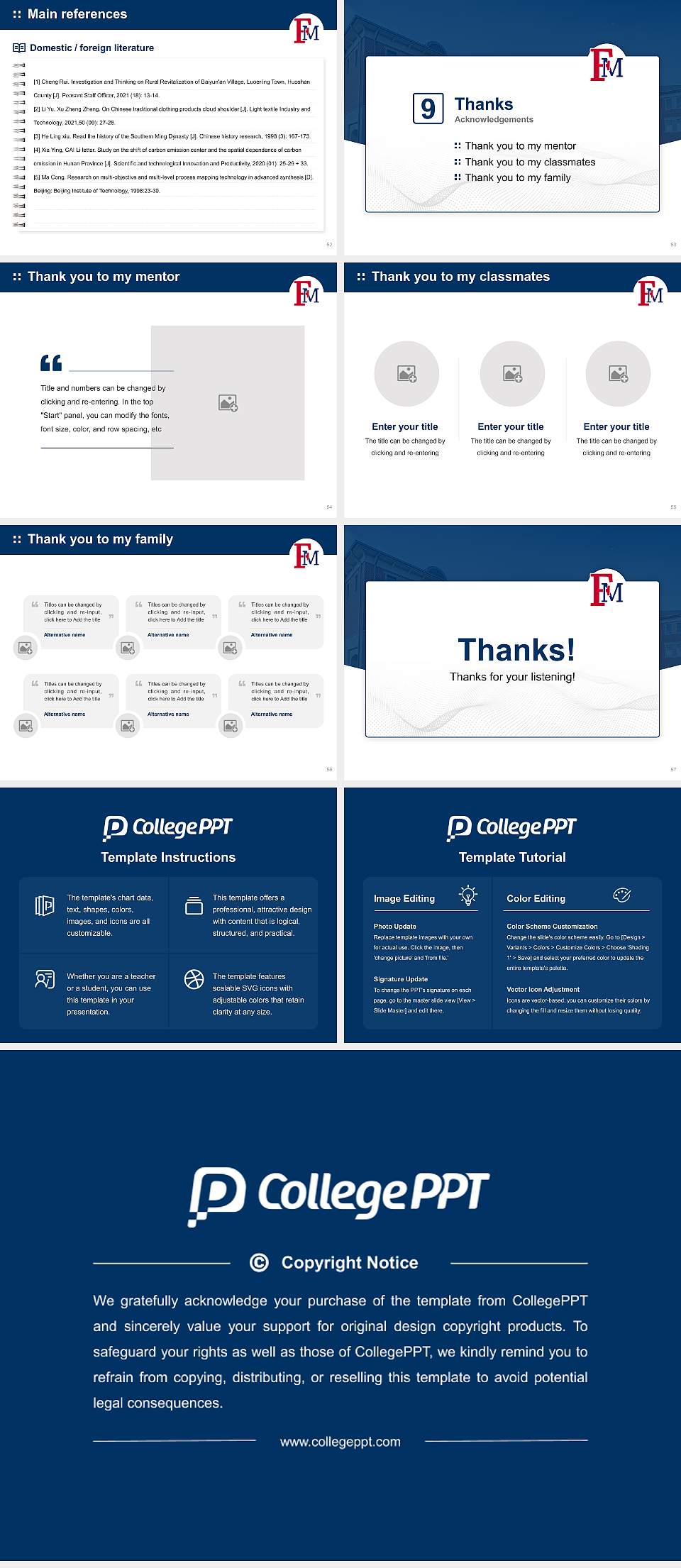 Francis Marion University Graduation Thesis Defense PPT Template4:3 ratio PPT effect preview image7