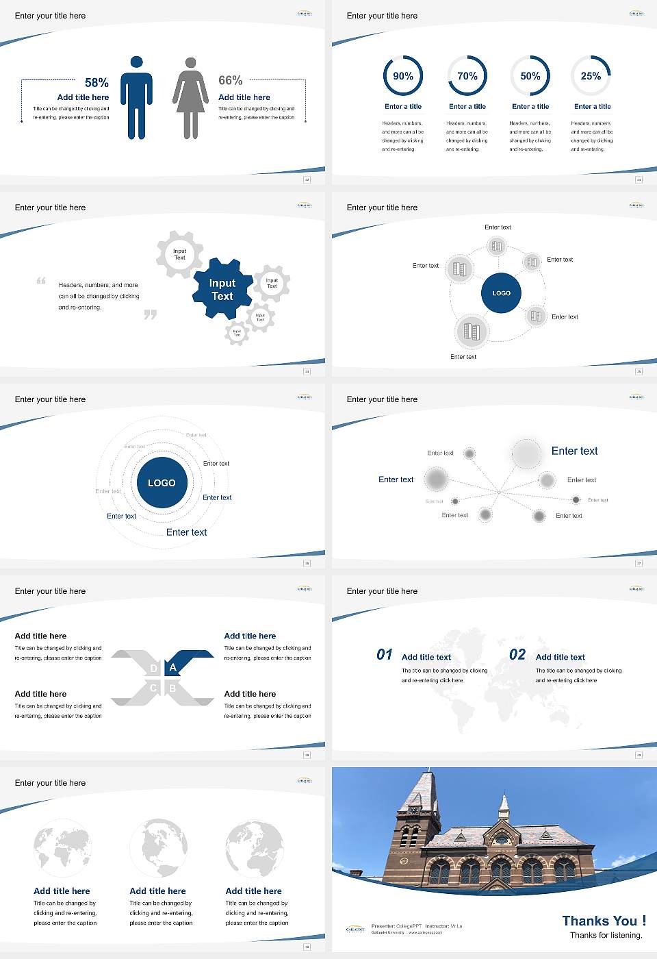 Gallaudet University Course/Courseware Creation PPT Template16:9 ratio PPT effect preview image4