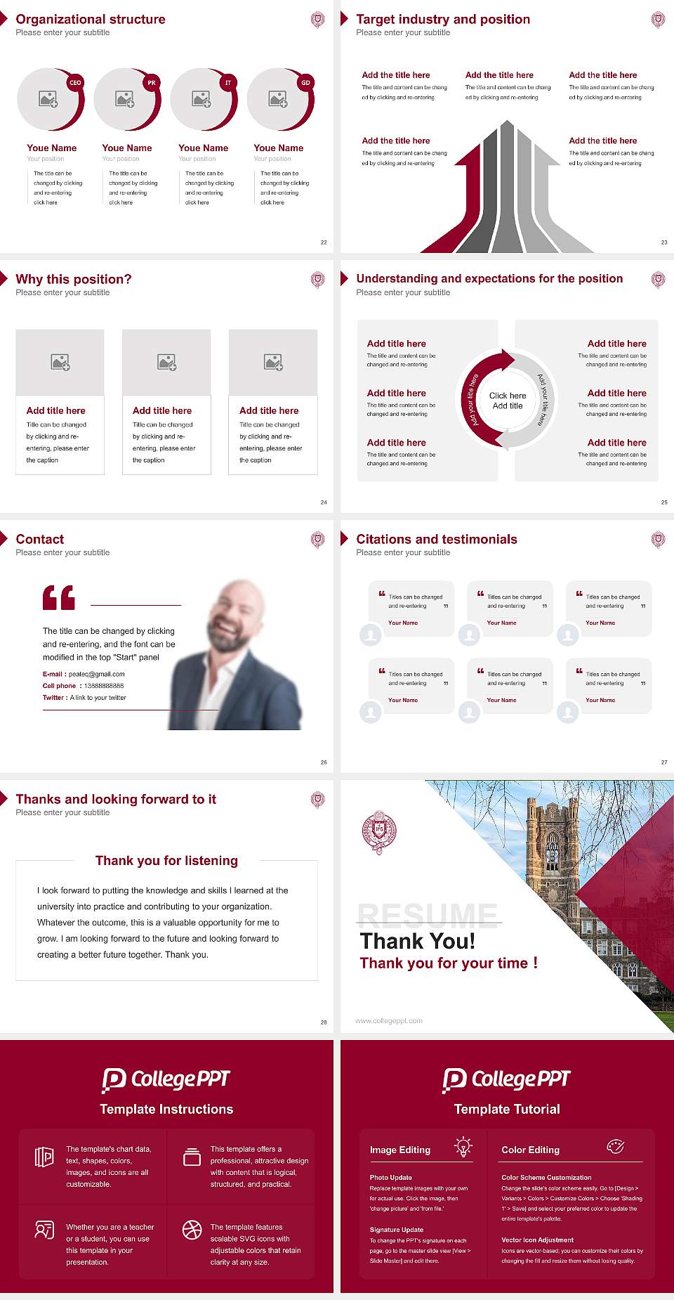 Fordham University Resume PPT Template4:3 ratio PPT effect preview image4