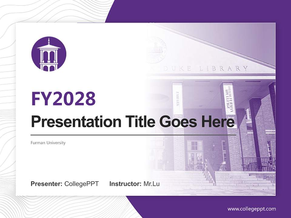 Furman University Academic Presentation/Research Findings Report PPT Template4:3 ratio PPT effect preview image5