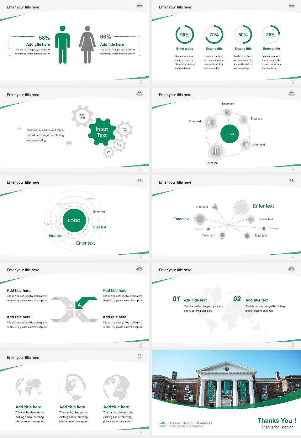 Greensboro College Course/Courseware Creation PPT Template16:9 ratio PPT effect preview image4