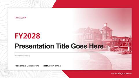 Grand View University Academic Presentation/Research Findings Report PPT Template