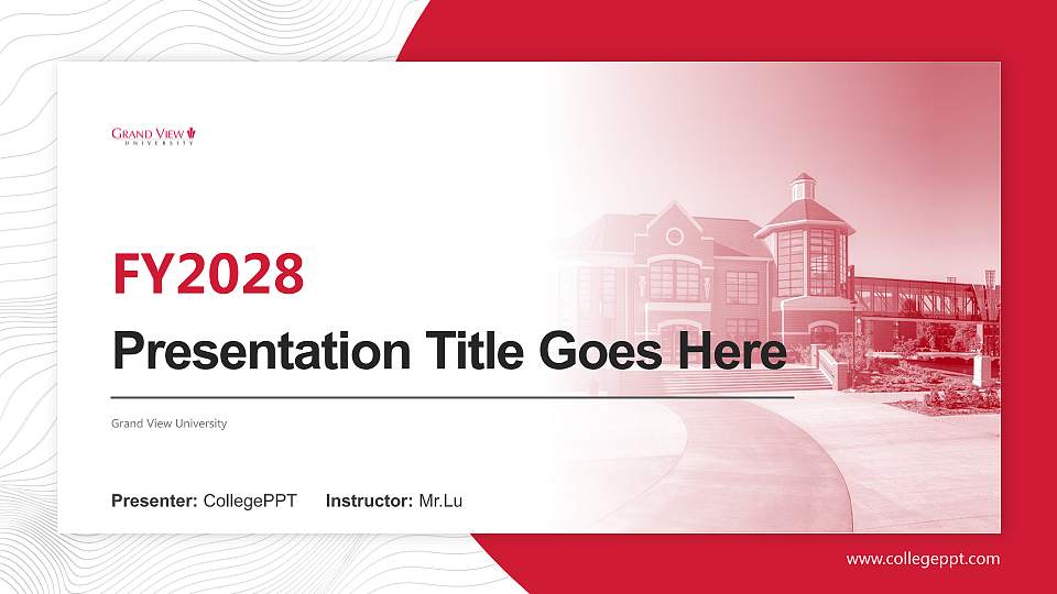 Grand View University Academic Presentation/Research Findings Report PPT Template16:9 ratio PPT effect preview image