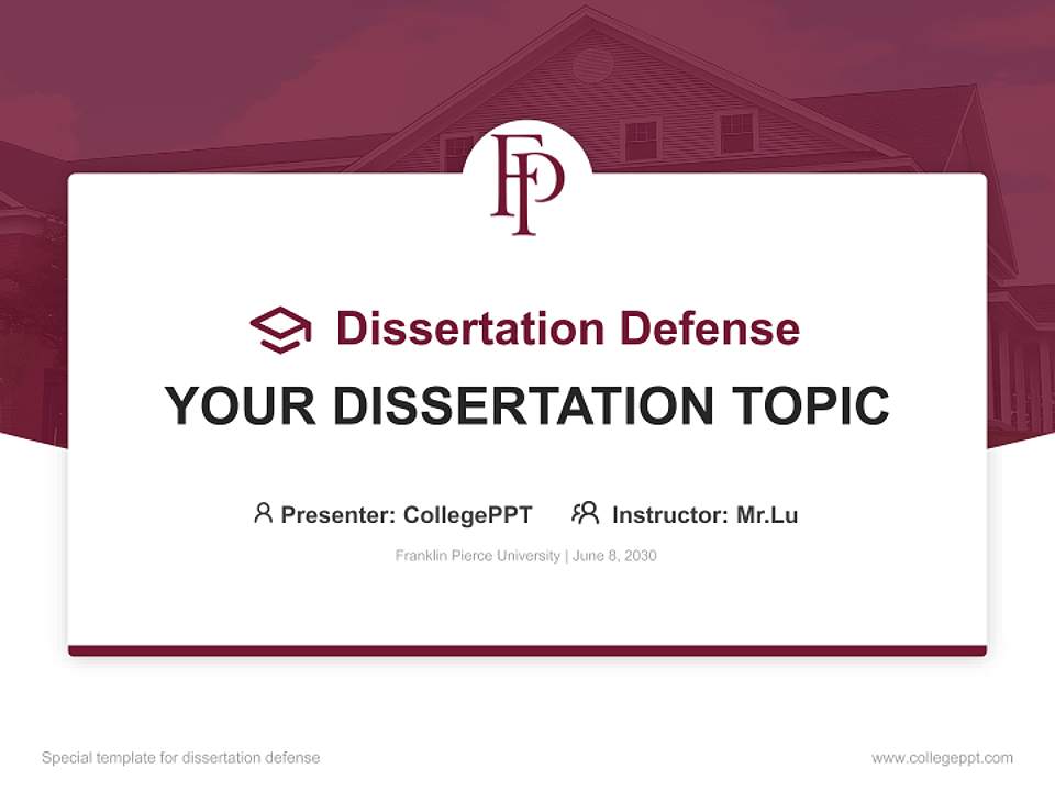 Franklin Pierce University Graduation Thesis Defense PPT Template4:3 ratio PPT effect preview image7