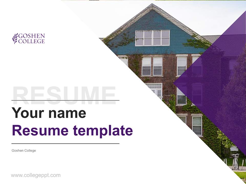 Goshen College Resume PPT Template4:3 ratio PPT effect preview image5