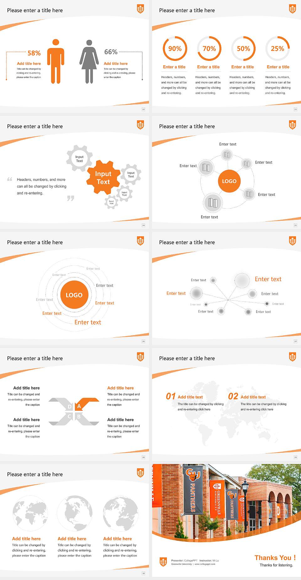 Greenville University Course/Courseware Creation PPT Template4:3 ratio PPT effect preview image4