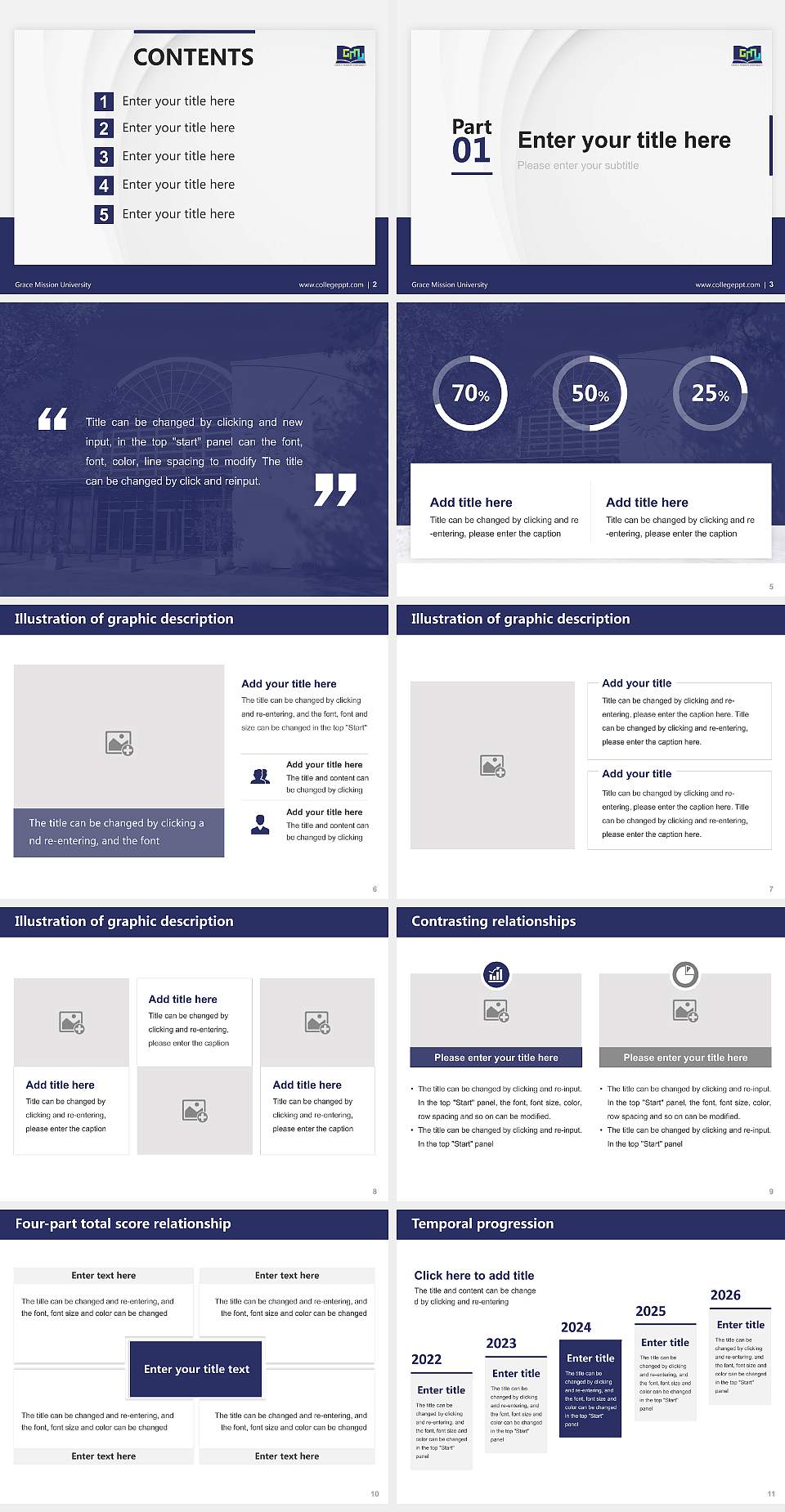 Grace Mission University Thesis Proposal/Graduation Defense PPT Template4:3 ratio PPT effect preview image2