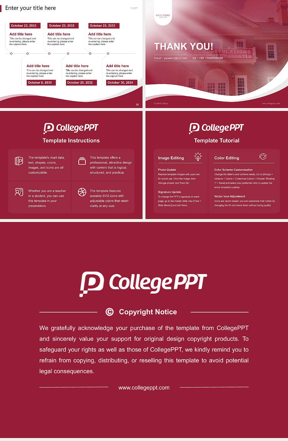 Guilford College Lecture Sharing and Networking Event PPT Template4:3 ratio PPT effect preview image4